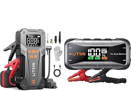 UTRAI Arrancador portátil de 5000 A 150 PSI con compresor de aire + batería UTRAI de 27000 mAh