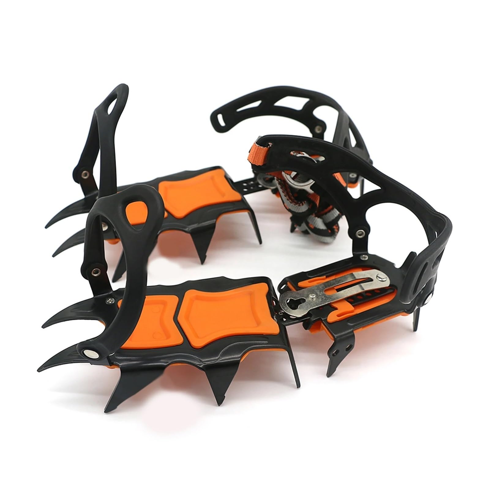 AntidéRapant Crampons Neige Et Glace Crampons à glace à 12 dents, chaussures de botte de neige d'hiver, pince à glace antidérapante, Crampons de Traction for équipement d'escalade Pour La Marche, Le J