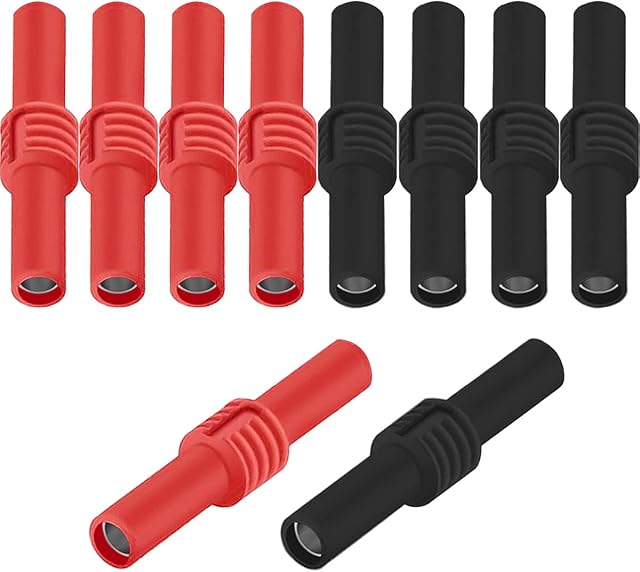 Xiatiaosann 10 PCS 4mm Banana Plug Coupler Female to Female Insulated Banana Socket Jack Connector for 4mm Banana Plug Extension Adapter Multimeter Speaker