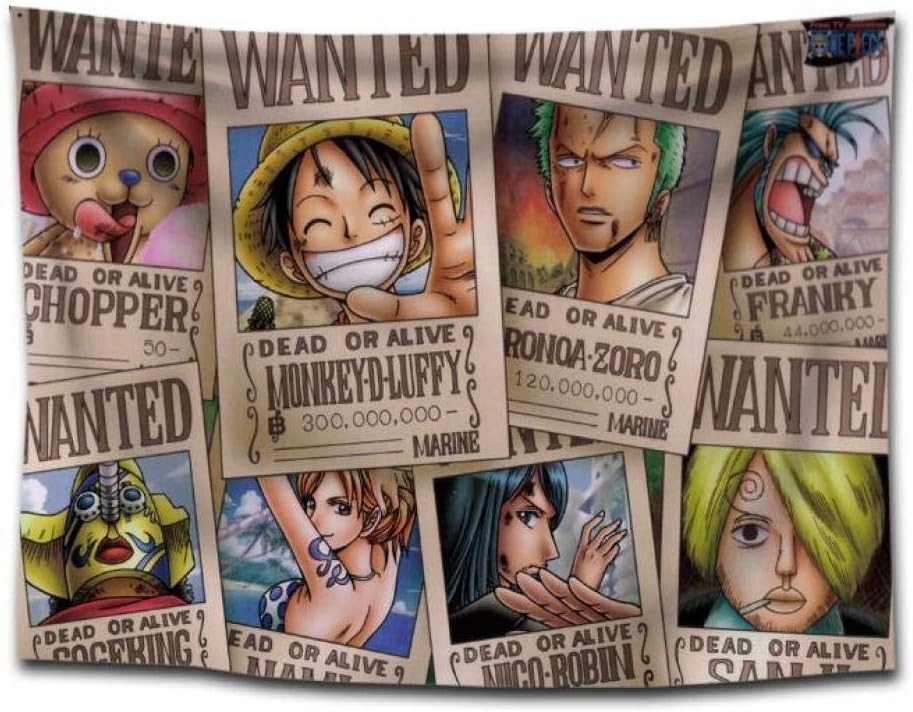 ZKPGUA Tapestries One Piece Anime Tapestry Home Decor Textile Characters Wall Hanging Beach Blanket Luffy Nami Hancock (C) 150X230Cm