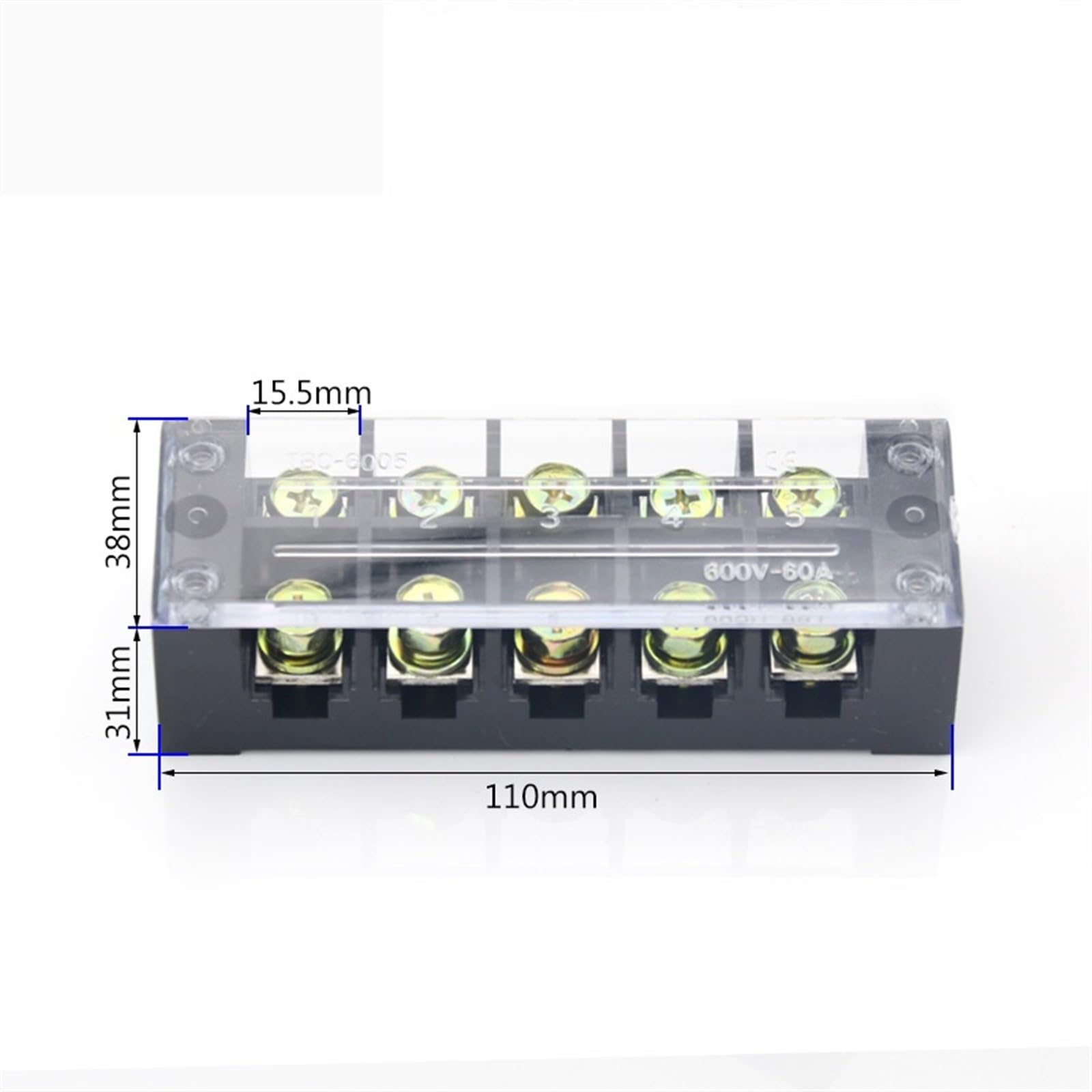 TBC-6005 Borniers Bornes fixes Courant élevé 60A 5P Borniers Contact en cuivre