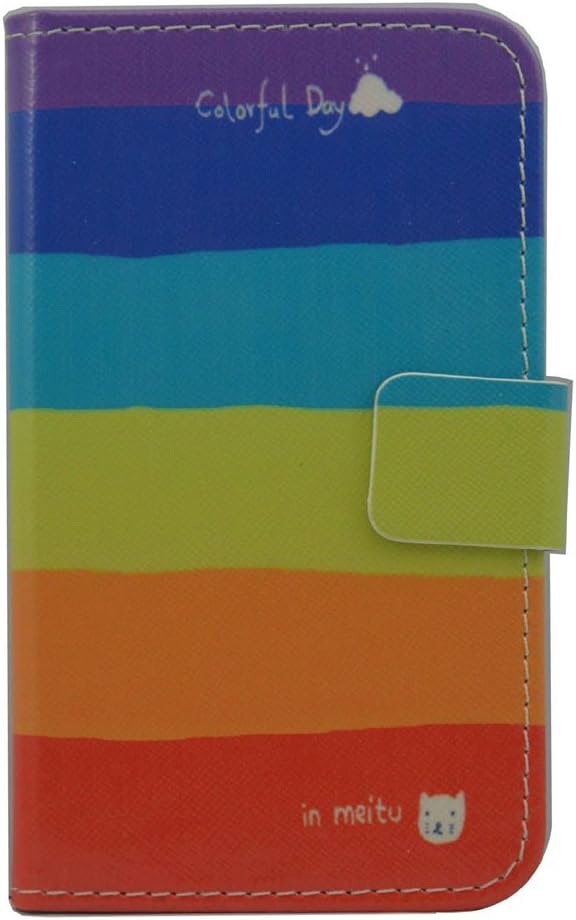 HTC One A9S case [with free stylus], luxury Wallet card holder Magnetic flip Leather case cover for HTC One A9S (Rainbow design)