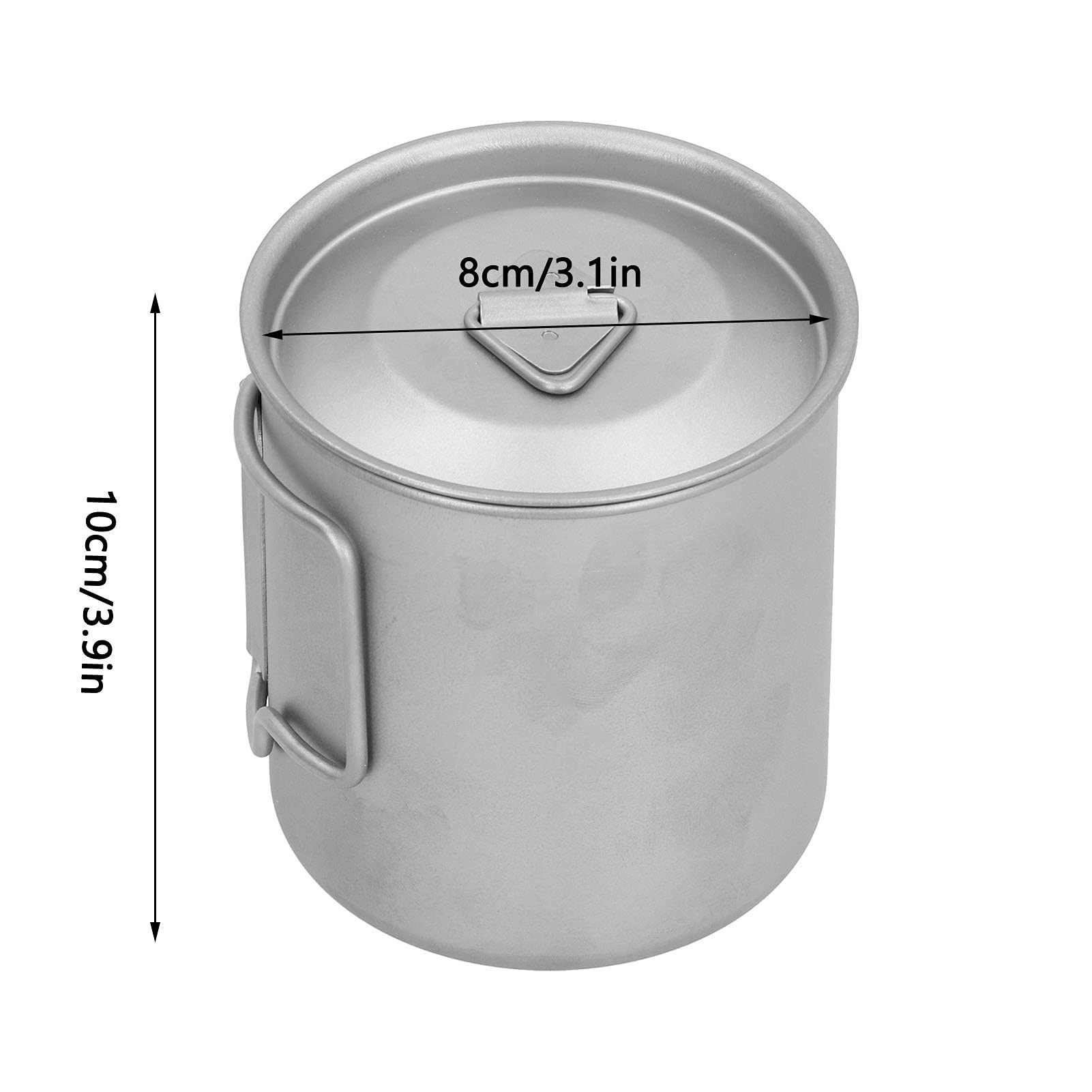 MINGZHE Tazza da caffè Outdoor Living, Tazza Design a Bocca Larga in Titanio, Bottiglia a Doppio Strato con Manico Pieghevole, Tazza per Acqua con Buon Isolamento Termico per Campeggio