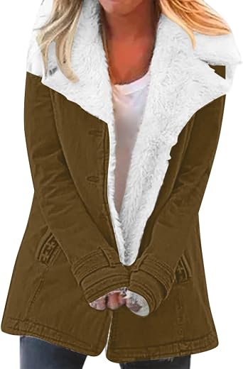 Lolvmvchi Winter Jackets For Women Long Sleeve Solid Pocket Button Top Sweater Knit Hooded Coat
