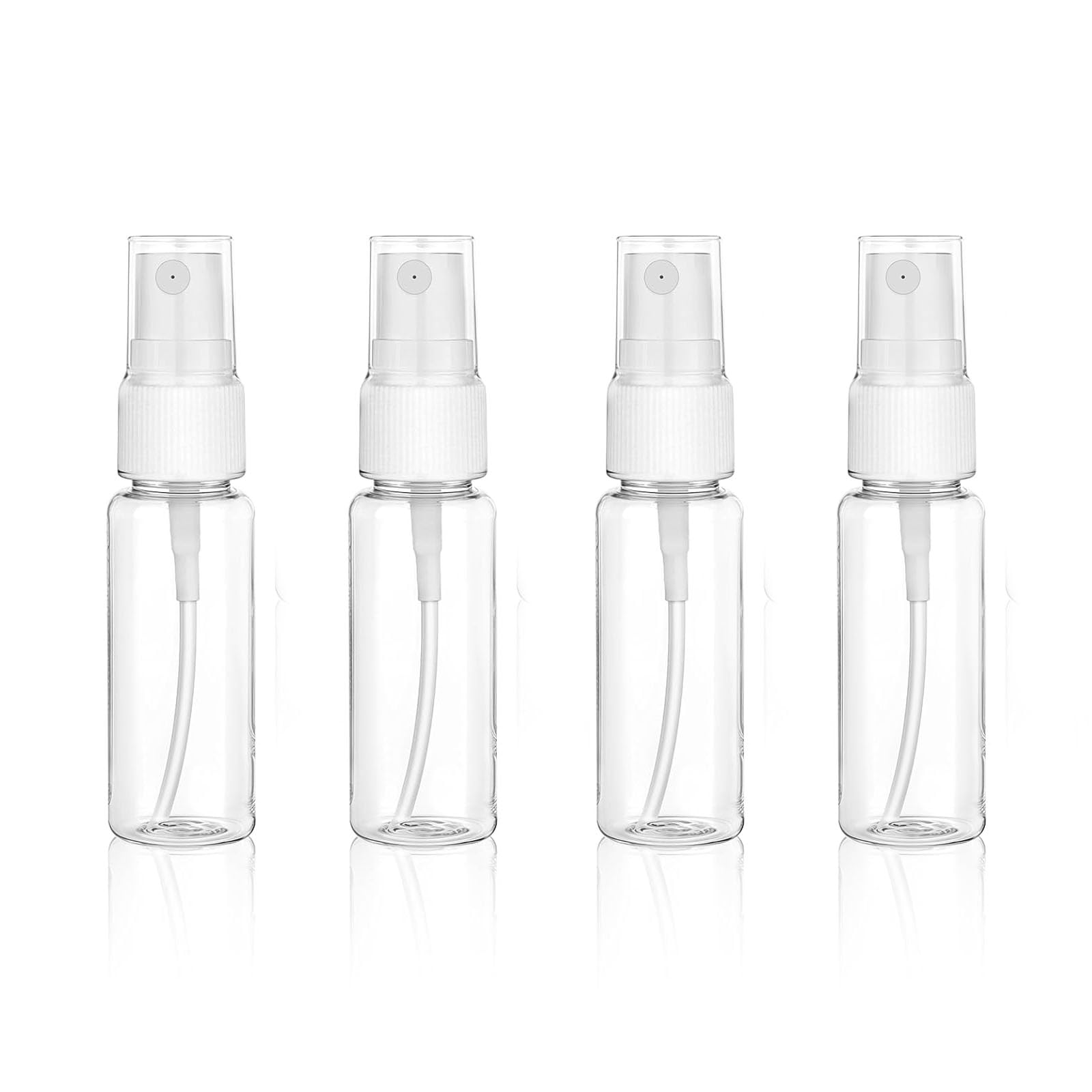 ISTUSHEWILL 4 Pcs Spray Bottle Set, 20ml with Fine Mist Sprayer Leak-Proof Flip Caps Clear PET for Toiletries, Skincare, Hand Sanitiser, Holiday Travel Bottle