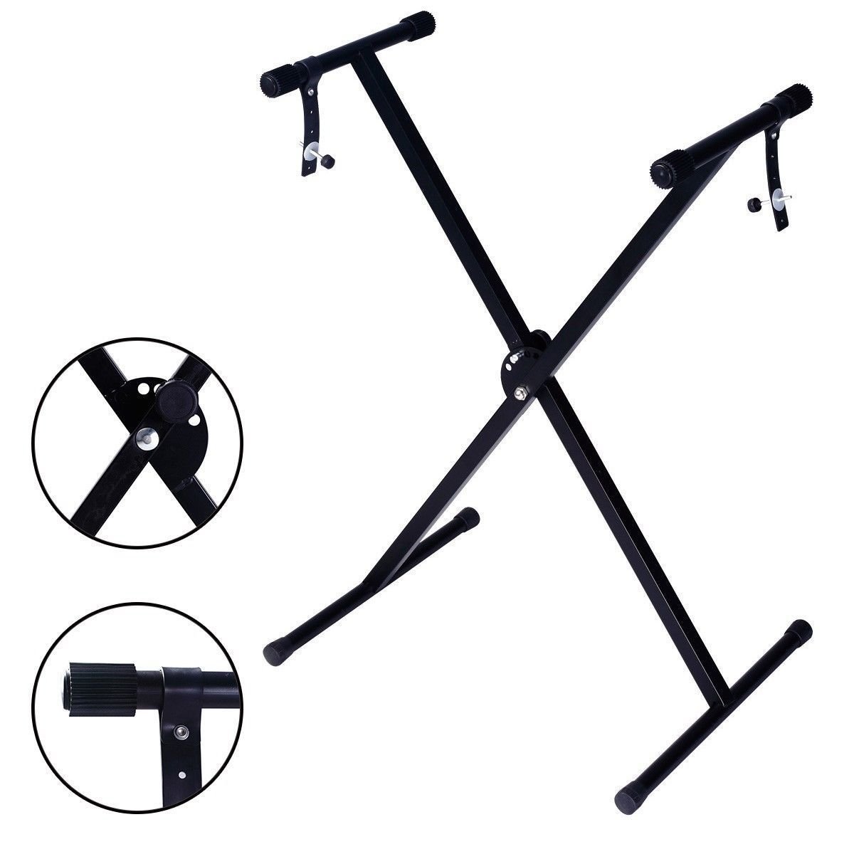 Glarry Adjustable Metal Music Keyboard Electric Piano X Stand Standard Rack