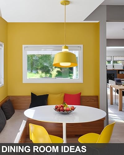 Miniatura 4 de ANYLOVE Macaron - Lámpara colgante de isla de cocina, lámparas colgantes amarillas de 11 pulgadas con pantalla de vidrio esmerilado, altura