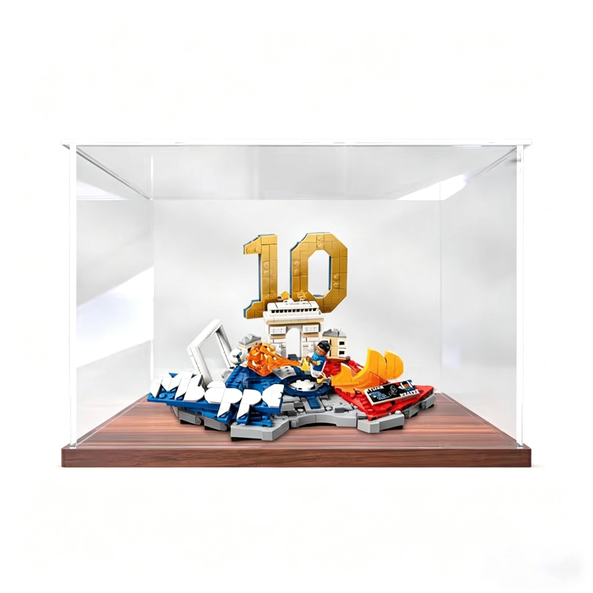 Niestandardowa akrylowa witryna do LEGO Kylian Mbappé (43013) - pyłoszczelne przezroczyste pudełko do przechowywania (model nie jest dołączony) (B)