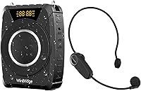 Vista 1 de Micrófono inalámbrico amplificador de voz, sistema PA portátil de 20 W con micrófono Bluetooth y auriculares, micrófono portátil impermeable