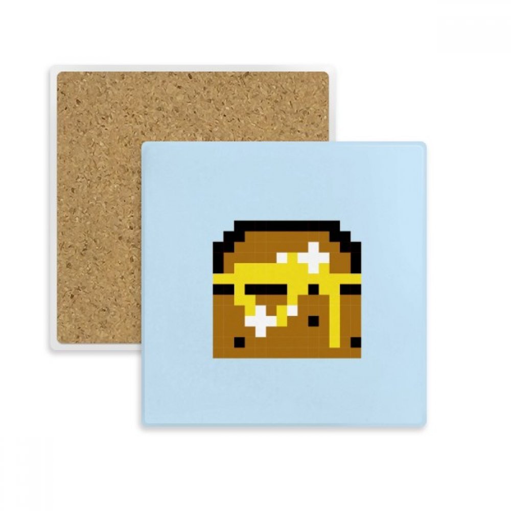 Sous-verre en pierre multicolor absorbant pour tasse motif pixel de voile