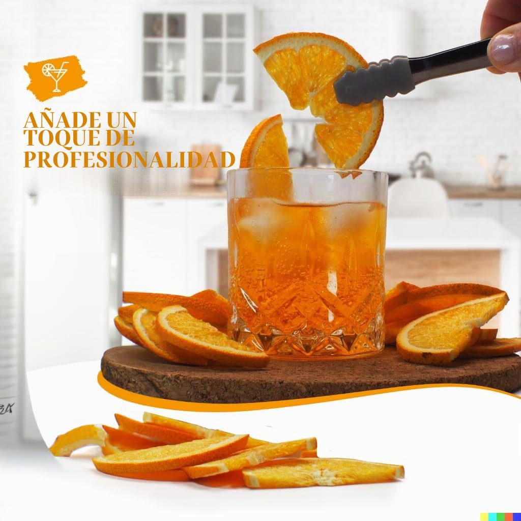 Naranjas frescas liofilizadas en mitades - naranjas deshidratadas en frío para cócteles profesionales - fruta fresca liofilizada - fruta seca para cócteles - paquete de 1 litro - aproximadamente 70