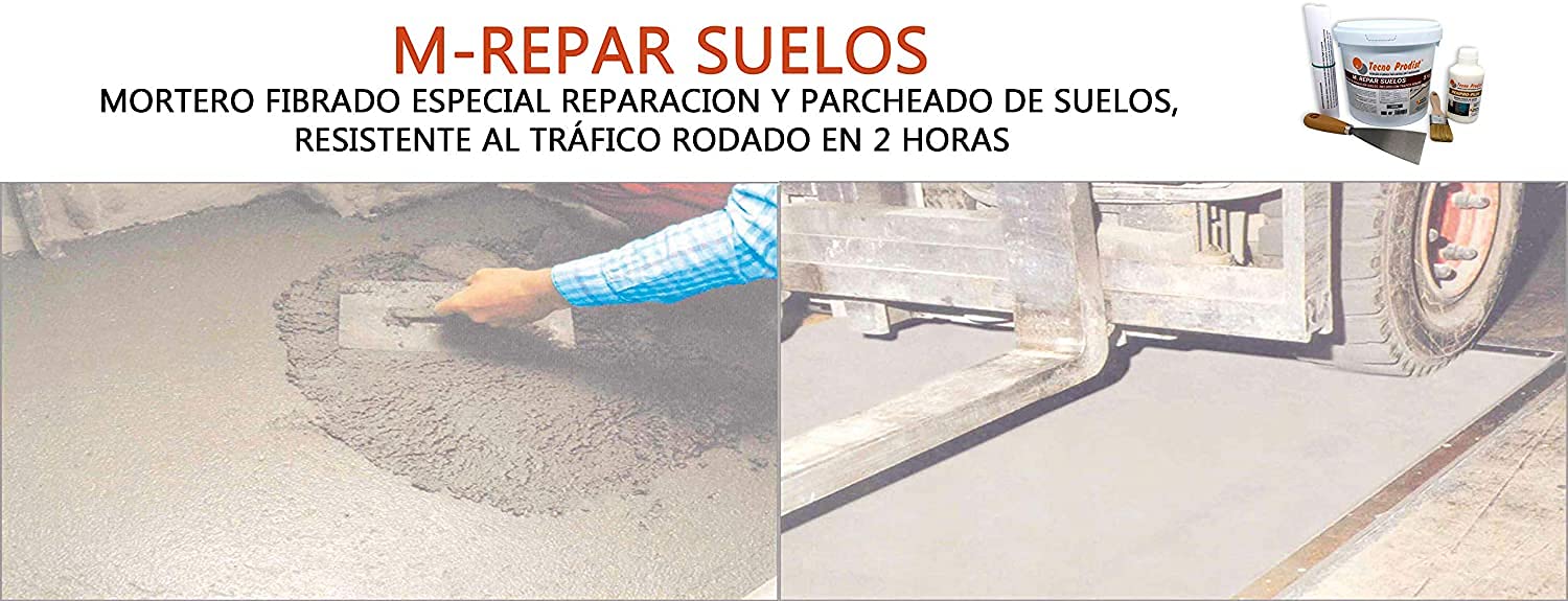 M-REPAR PAVIMENTI by Tecno Prodist - Malta per pavimenti in calcestruzzo o cemento, anche con circolazione stradale (transitabile con veicoli in 2 ore) (10 Kg)