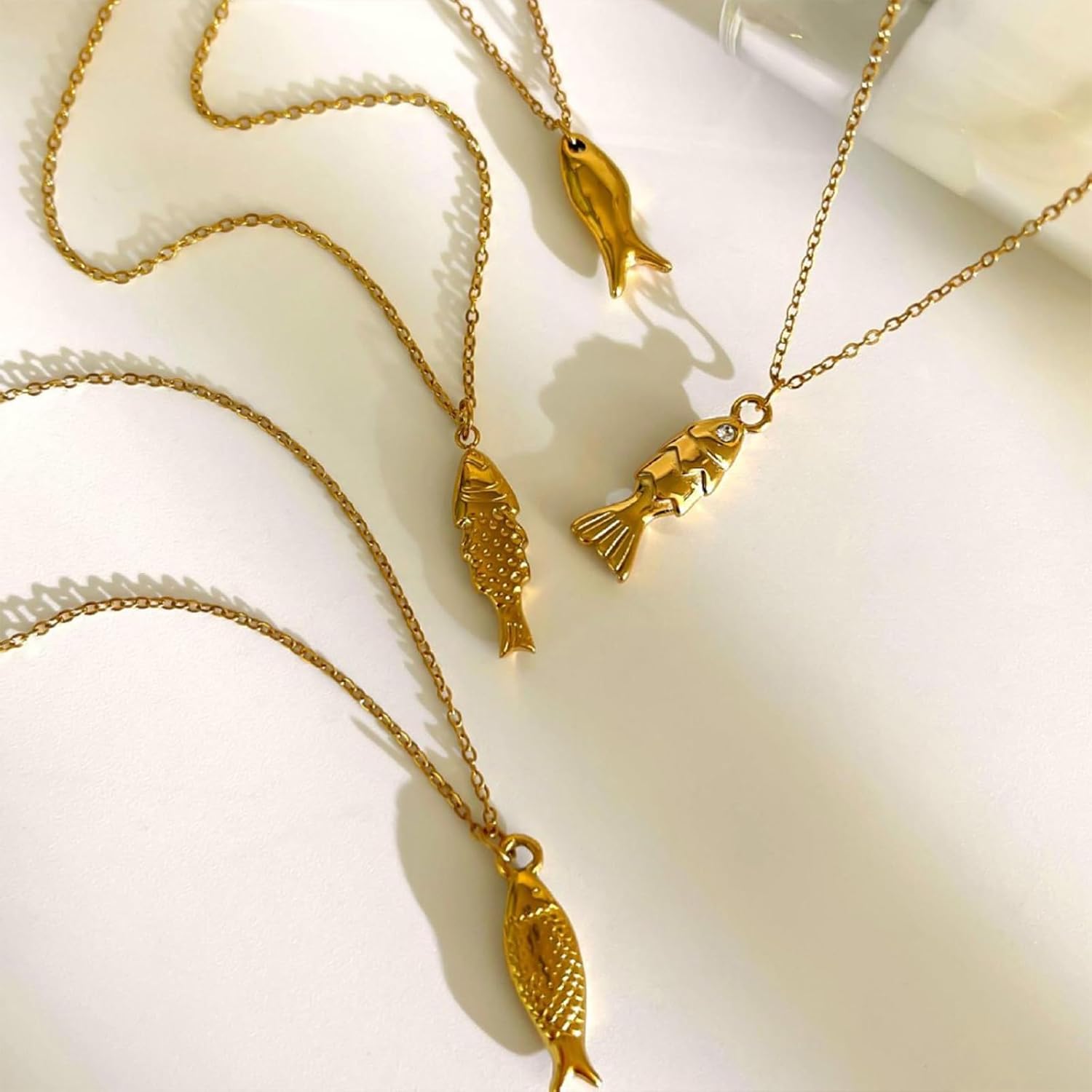Unique Designs Fish Pendant Necklace Sturdy Stainless Steel Waterproof Jewelry Accessory for Women Party Supplies image 4
