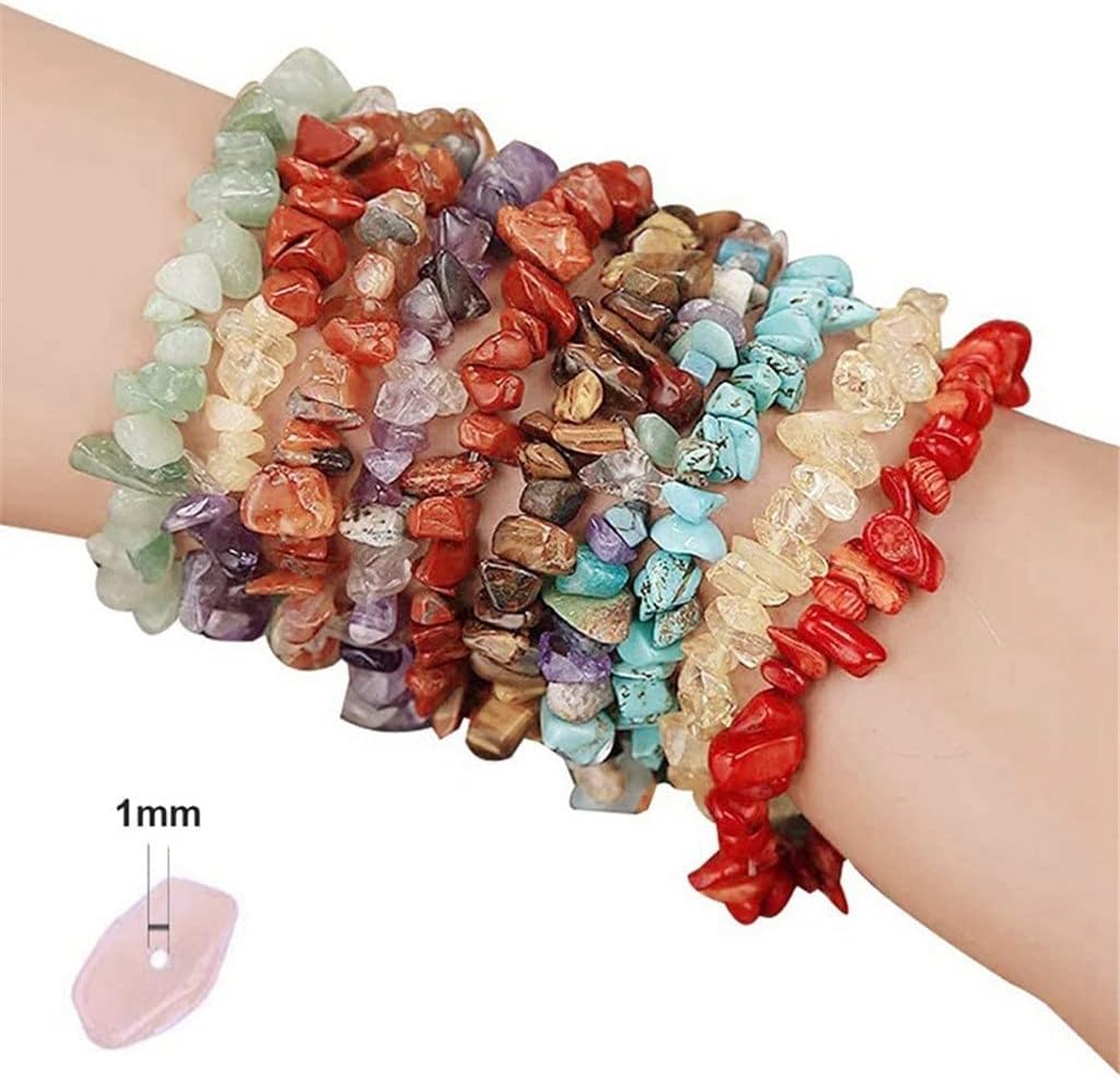 18色チップビーズ 不規則な形のビーズ タンブル宝石チップ クリスタルクラッシュビーズ DIY 製作用品キット(カラー: A サイズ