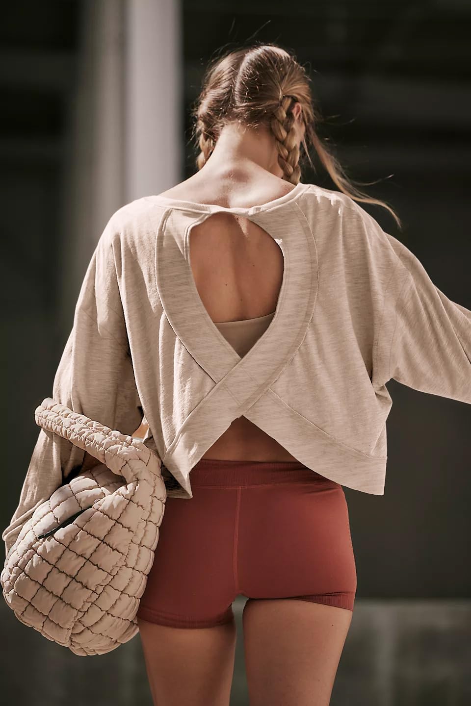 LASLULU Womens Open Back Long Sleeve Workout Tops Athletic Shirts Boat Neck Casual Running Tee Y2k Yoga Gym Tops - Image 4