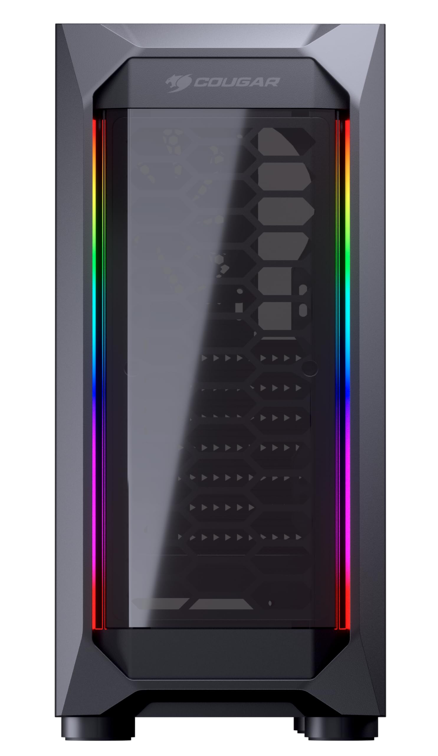 COUGAR Gaming | BOITIER PC Gaming | BOITIER PC MX410 Panneau Acrylique RGB - 2 Bandes RGB - Panneau Avant en Maille - 2 Ports USB 3. 0-2 Ports USB 2. 0 - Refroidisseur d'air CPU jusqu'à 165 mm