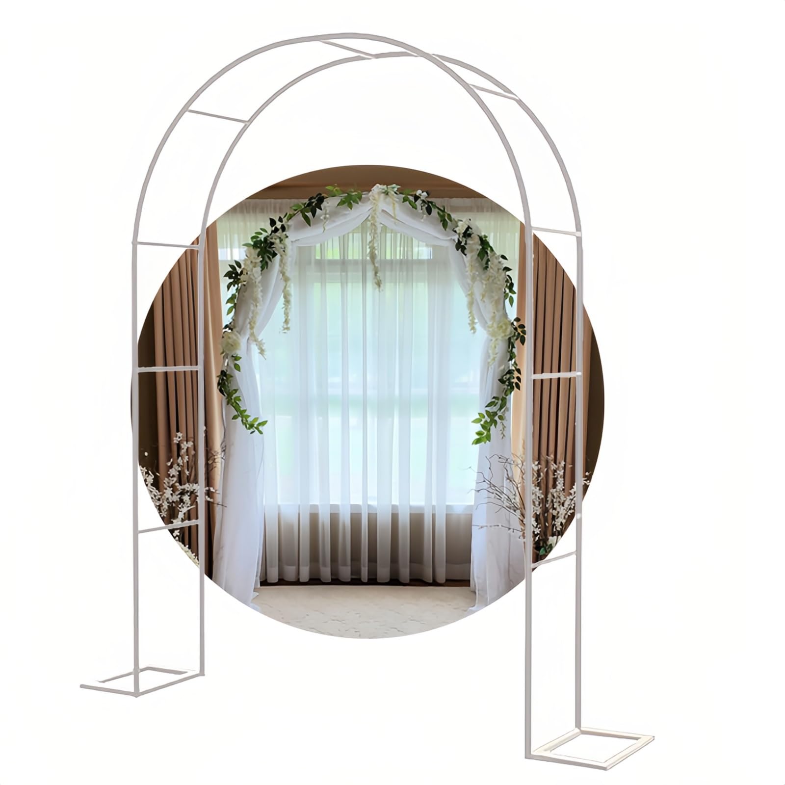 Arche de cérémonie de mariage avec base stable en métal pour extérieur