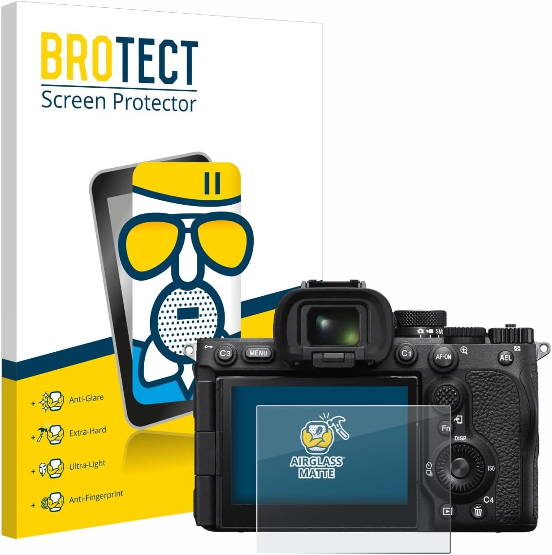 brotect Anti-Glare Glass Screen Protector Matte compatible with Sony Alpha 7R V / a7R V - Anti-Scratch 9H Protection Film