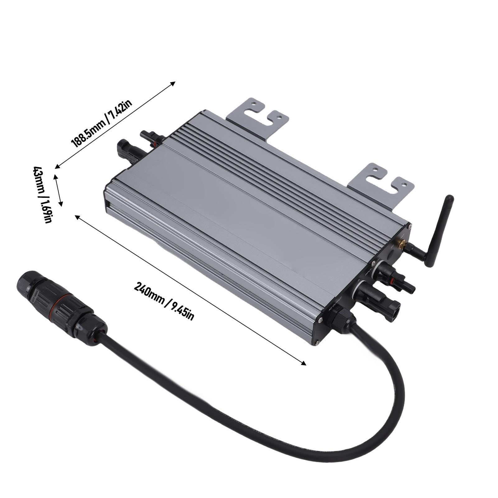 Solar Grid Tie Wechselrichter 1000W mit WiFi, DC 20V auf 60V PV Module oder DC 36V/48V Batterie Eingang MPPT Mikro Wechselrichter, AC 180V auf 265V Ausgang IP65 Wasserdicht App Überwachung