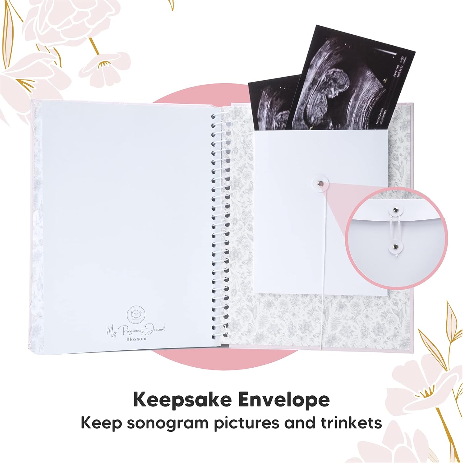 Pregnancy Journal, Pregnancy Announcements - 80 Pages Hard Cover Pregnancy Book For Mom To Be Gift - Pregnancy Gifts For New Moms - First Time Expecting Mom Gift - All Family Types (Blossom) : Baby