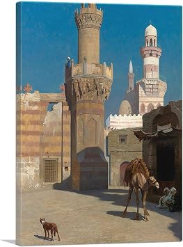 ARTCANVAS A Hot Day In Cairo Canvas Art Print Stretched Framed Painting Picture Poster Giclee Wall Decor by Jean Leon Gerome - 18" x 12" 1.50" Deep