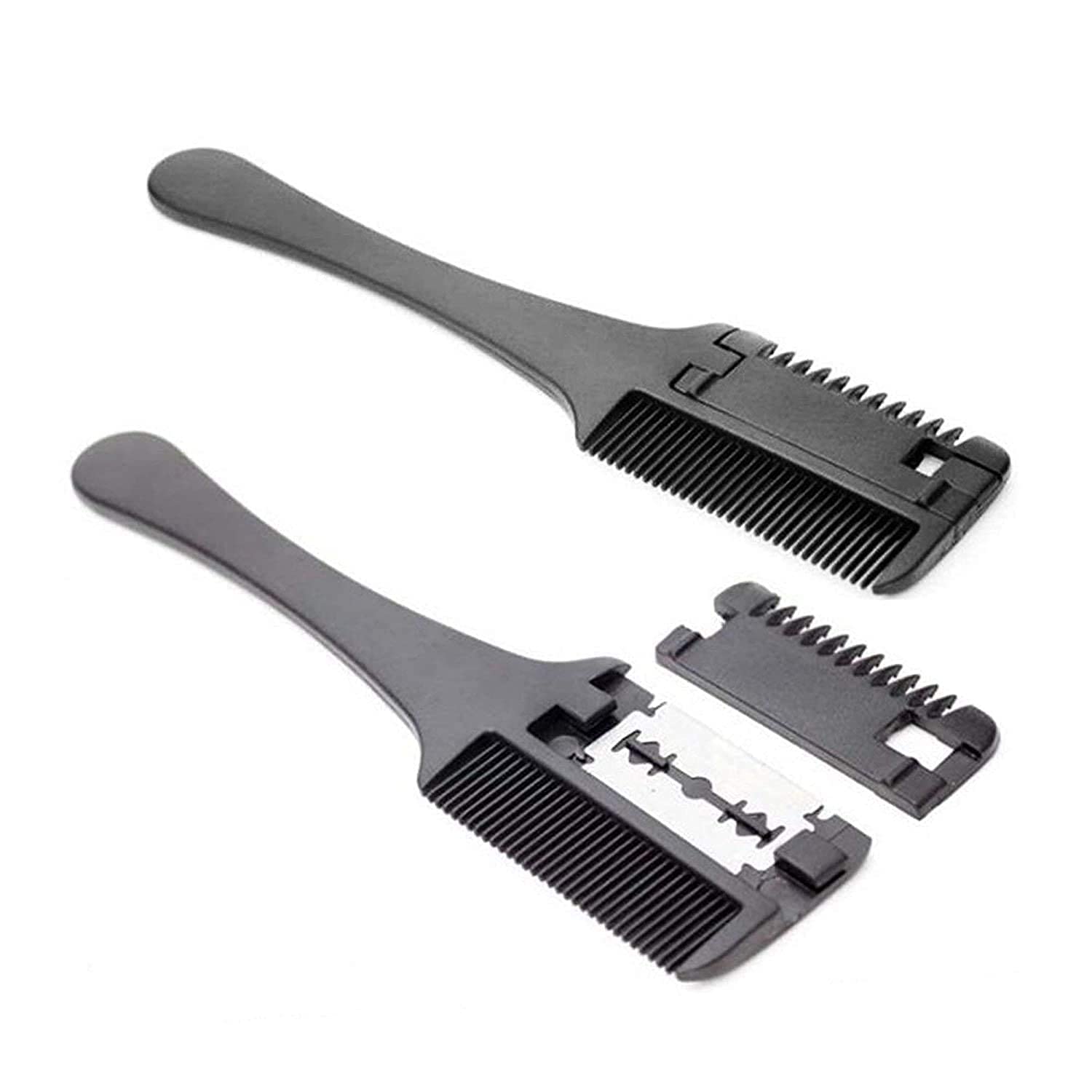 Tifurko Unisex Razor Comb Multi-Functional Hair Cut Scissor/Razor Comb Hairdressing Thinning/Trimmer Comb, single blade (COLOUR MAY VARY) (Pack of 1)