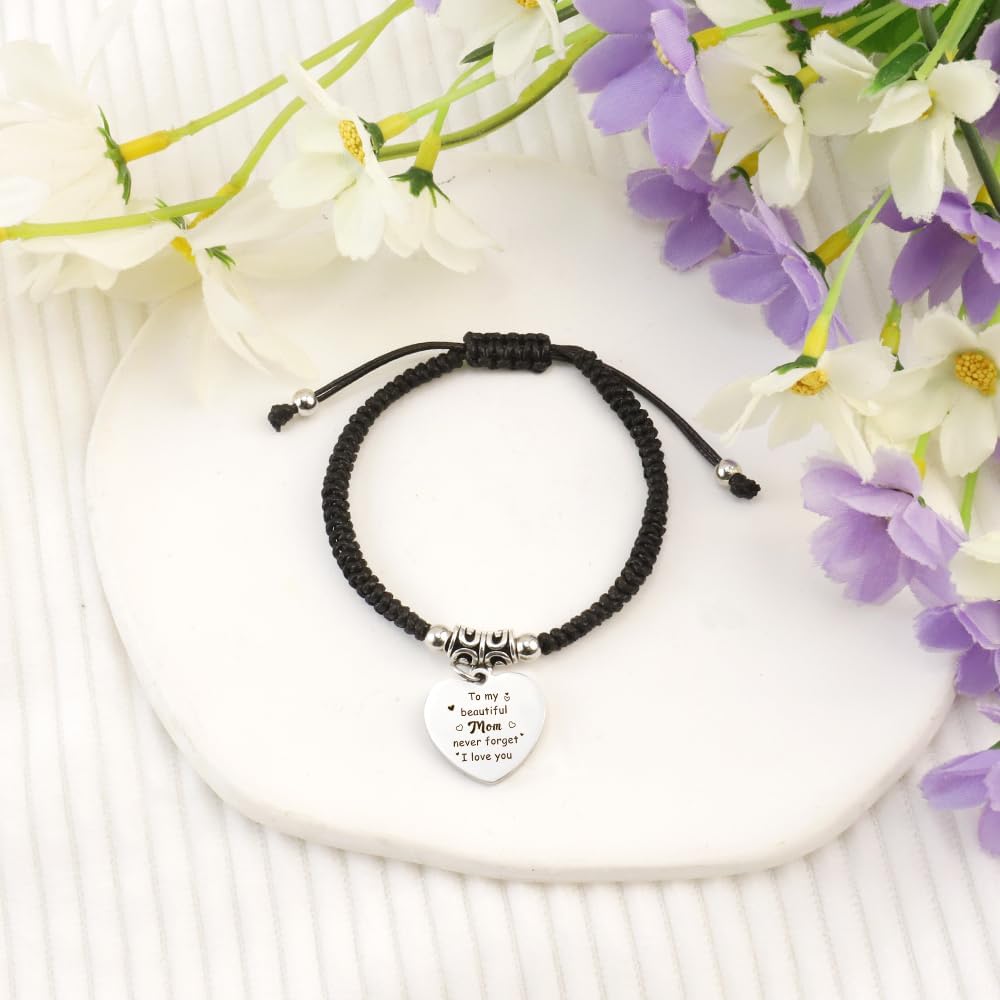 Mothers Day Gifts for Mom,Personalized Mother's Day Gifts Unique Mom Gift 40th 50th 60th 70th Birthday from Daughter from Son Easter Valentines Day Christmas Xmas Young Moms Gift Braided Bracelet - Image 4