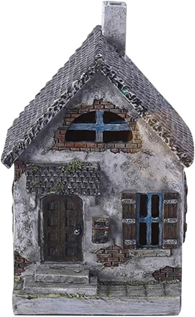 Happyyami Resin Miniature House Outdoor Fairy Garden Decor Garden Statue DIY Bonsai Home Decor