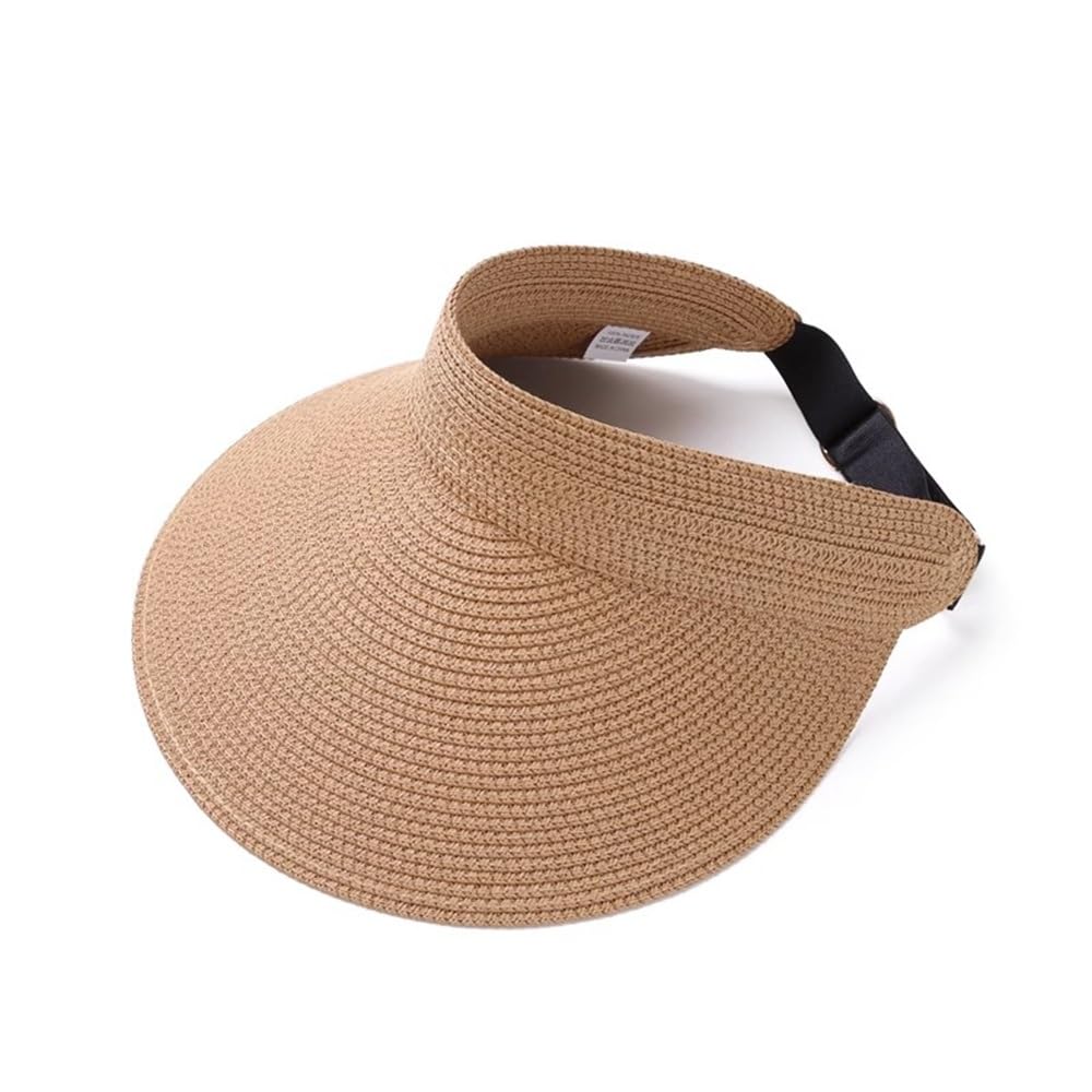 Visera Solar Mujer Gorra de Verano ala Grande for Mujer, con Parte Superior Hueca Paja para Pesca Correr