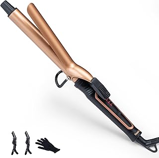 Svoky 1 Inch Extra Long Curling Iron with Tourmaline Ceramic Barrel| Professional Long Barrel Wand Curling Iron for Long Hair| Fast Heat Up Hair Curler for Full Curls| Dual Voltage for Travel