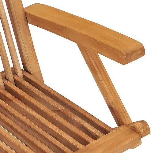 Miniatura 8 de Sillas plegables para patio, 6 piezas, madera de teca maciza, puerta exterior, Sillas para Comedor, sillas de mesa de comedor para terraza, picnic,
