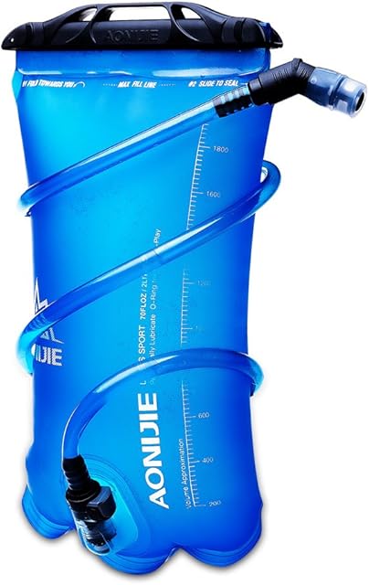 Win.Deeper 1L/1.5L/2L/3L TPU/PEVA Water Bag Foldable TPU Water Bag Sport Hydration Bladder for Outdoor Running Camping Hiking Climbing