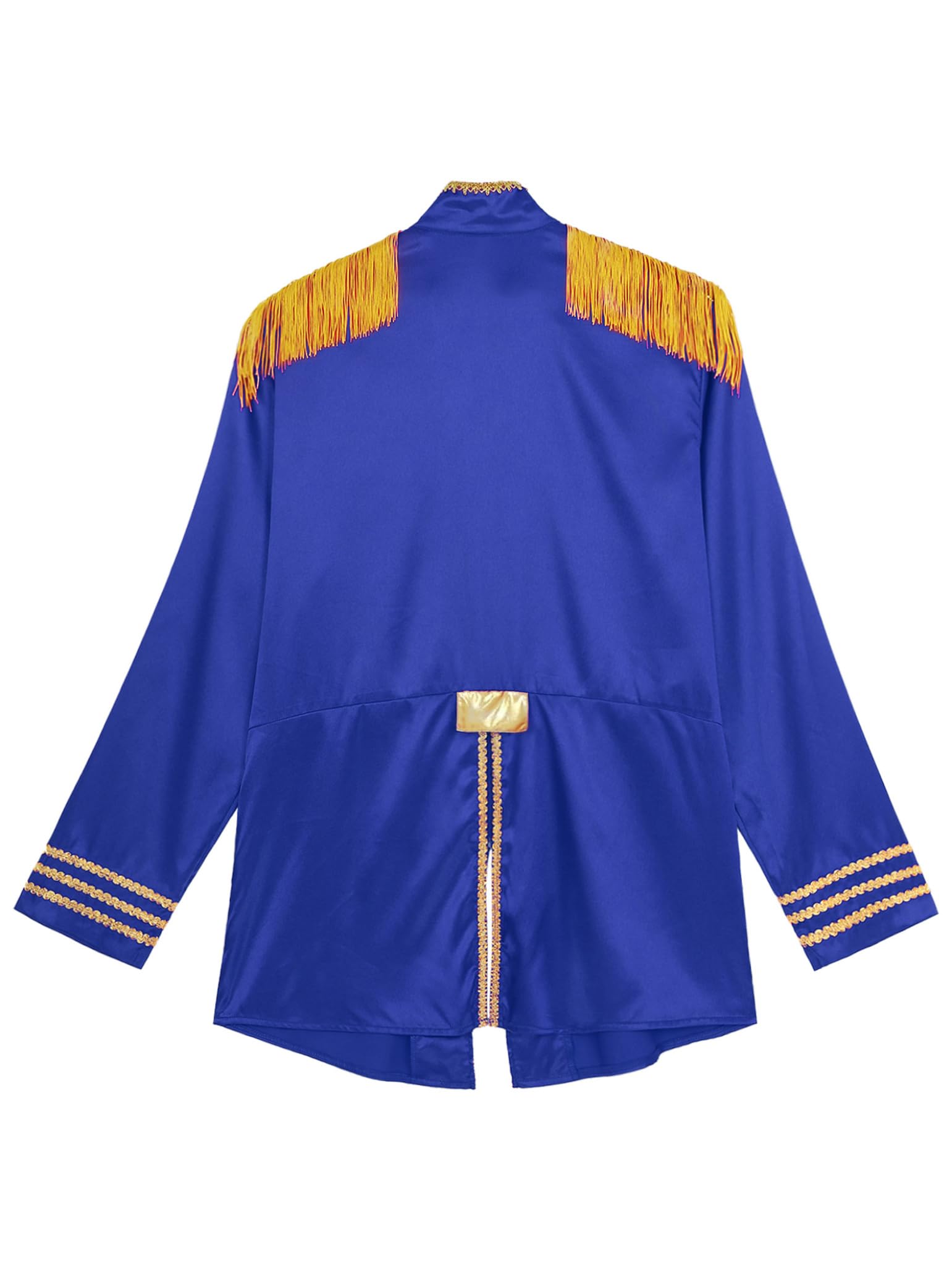 Costume Homme Cirque Directeur De Cirque Veste Uniforme De Maître Piste Manteau Manches Longues Avec Franges Épaulettes Fête Halloween Carnaval