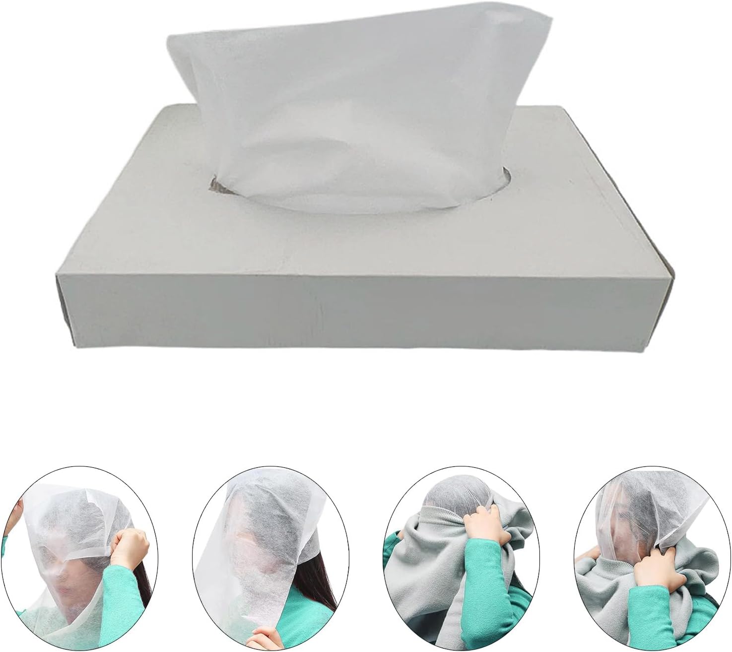 100Pcs Make Up Face Covers Makeup Protector Hood,Protects Hair and Make Up While Getting Dressed Changing Room Supplies Makeup Protector Hood