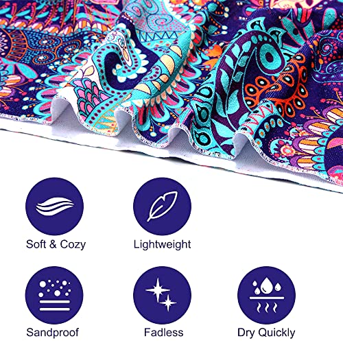 Arthmom Paisley Microfiber Beach Towel Quick Dry Sand Proof Soft Bath Pool Beach Towels For Woman Men Adults,60X31 Inches #TOP4