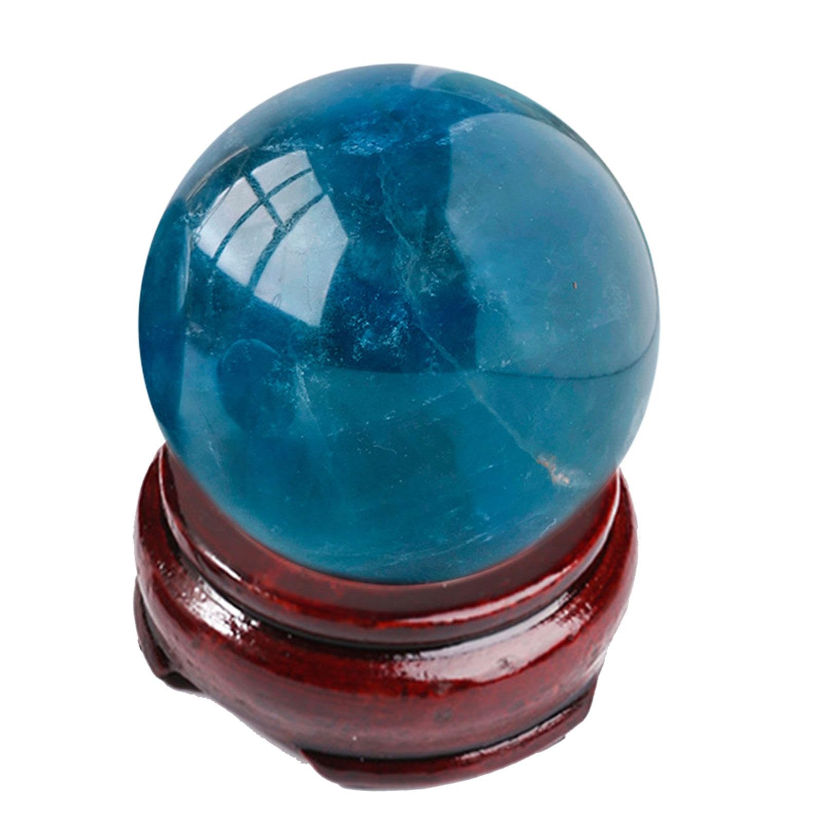 NHKSFBLQ Blue Fluorite Crystal Ball Gemstone Sphere for Balancing Feng Shui Aura Home and Office Decor Crystal Ornaments Decoration Ball,40-50mm