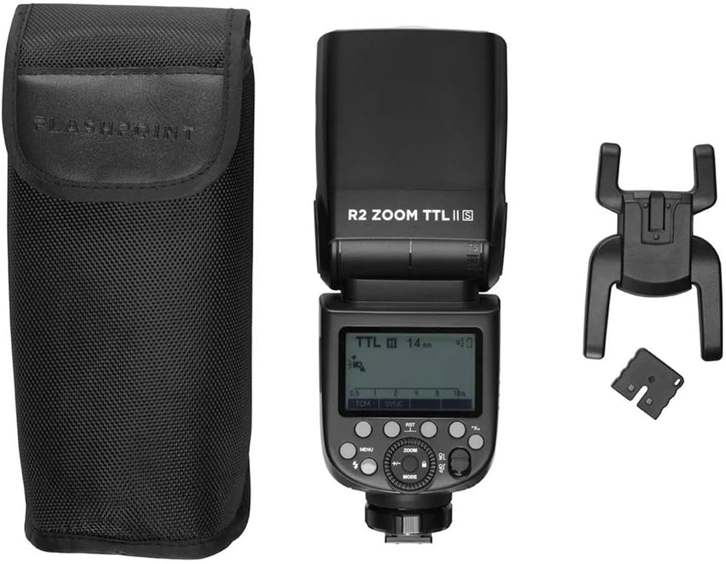 Flashpoint Zoom II AA R2 TTL On Camera Flash Speedlight for Sony, 76ws 2.4GHz 1/8000s HSS Speed Light with 0.1-2.6s Recycle Time, 4x AA Alkaline 1.5v LR6 Batteries, 330 Full-Power Flashes