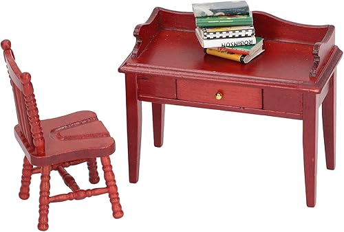 Tnfeeon Libro de silla de escritorio en miniatura, muebles de casa de muñecas en miniatura realistas para decoración