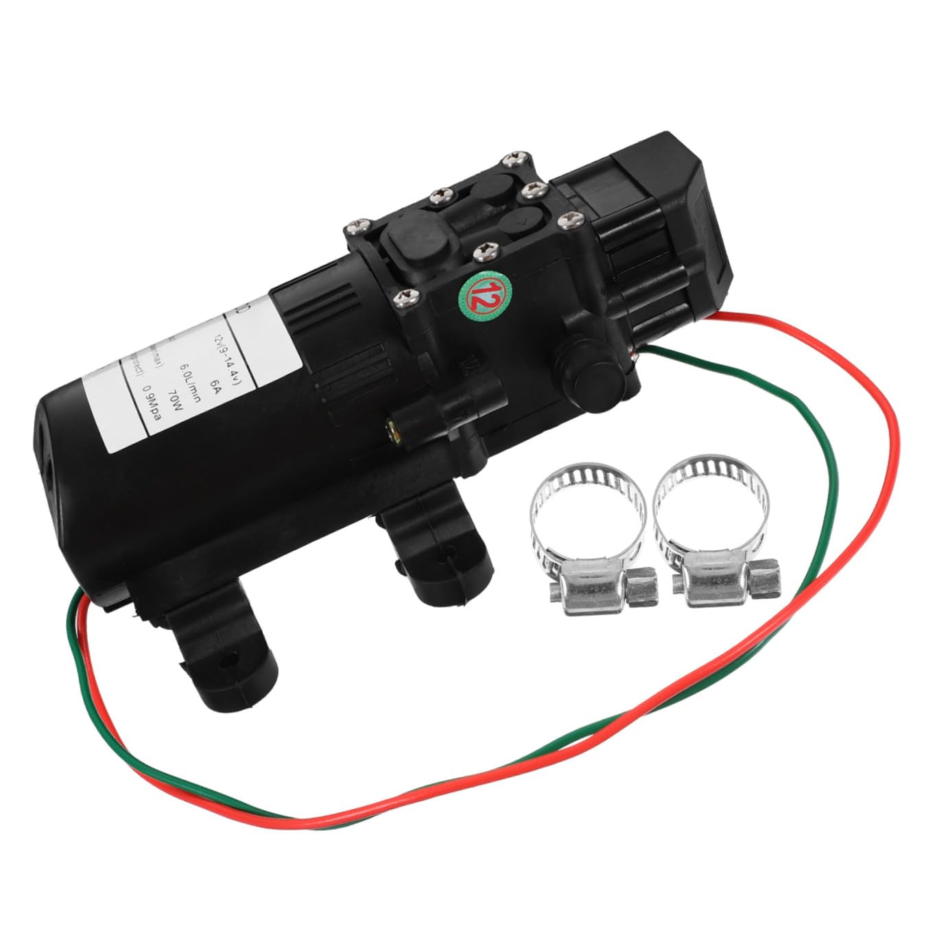 Bomba de Agua de Diafragma Eléctrica 12v 70w Alta Presión Fácil de Instalar Flujo de 6l/ para Llenado de Líquidos y Uso en Limpieza