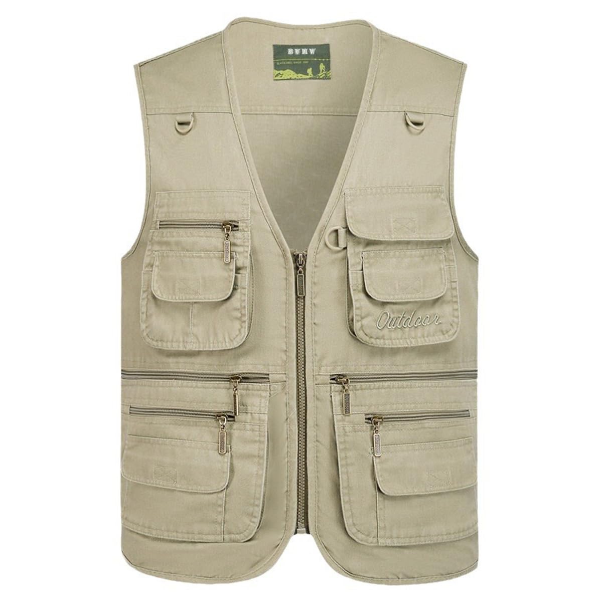 Herren Outdoor Casual Weste mit Vielen Taschen, Herren Sommer Multifunktions Ärmellos Baumwolle Weste Geeignet für Angeln Camping Jagd Fotografie Wandern