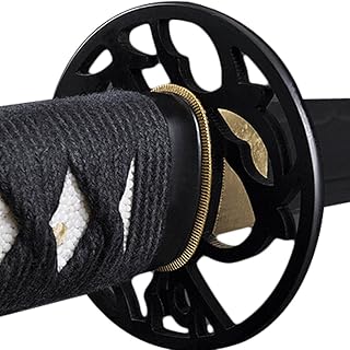 Handmade Sword - Fully Functional Samurai Katana Sword, 1045 Carbon Steel, Hand Forged Heat Tempered, Full Tang, Sharp, Black Scabbard