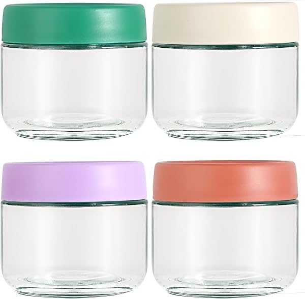 Hoa Kinh Glass Food Storage Jars with Lids, Leak Proof Jars for Overnight Oats, Cereal, Clear Empty Glass Jars with Lids