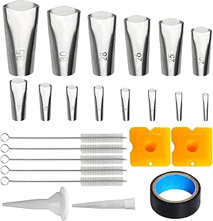 Wobe 24pcs Caulking Finisher Kit Caulk Nozzle Applicator Reusable Stainless Steel Caulking Nozzle Sealant Finishing Nozzle Caulking Scraper with Tape for Kitchen Bathroom Window Sink Joint