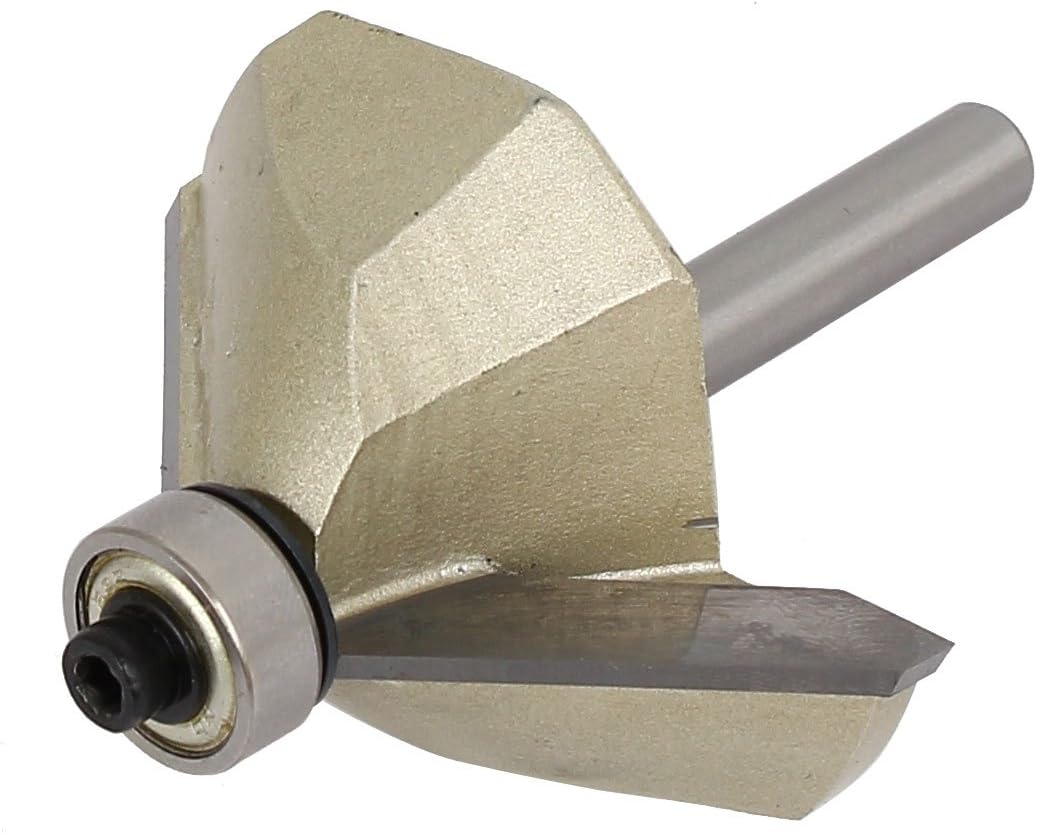 uxcell Chamfer Router Bit 45 Degree 1/4" Shank 7/8" Cutting Height Edge Forming Router Bit for Woodworking