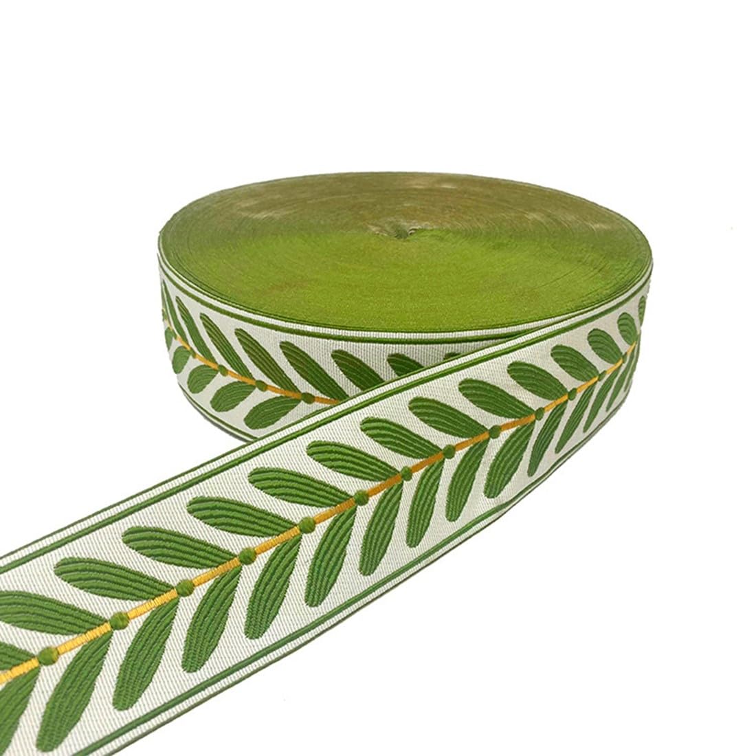 5 Yards Lace Edge Trim Ribbon,Edge Trimming Ribbon, Embroidered Lace Trim Trimmings Fabric Ribbon Trim for Sewing Craft Wide 6 cm (Green)