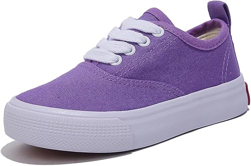 OPOEE Boys and Girls Low Top Sports Shoes Lace up Canvas Children's Shoes Comfor