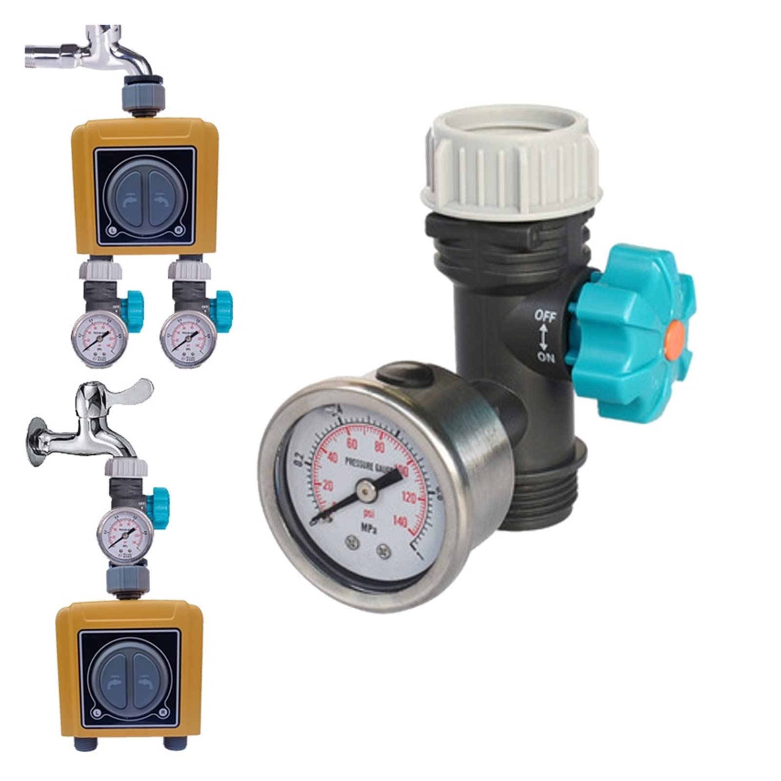 Smart Water Valve Spegnimento 2 Zone WiFi Tuya Smart Home Garden Timer per irrigazione Automatica Sensore Pioggia Irrigazione Sprinkler Telecomando WiFi (Color : Pressure Valve)
