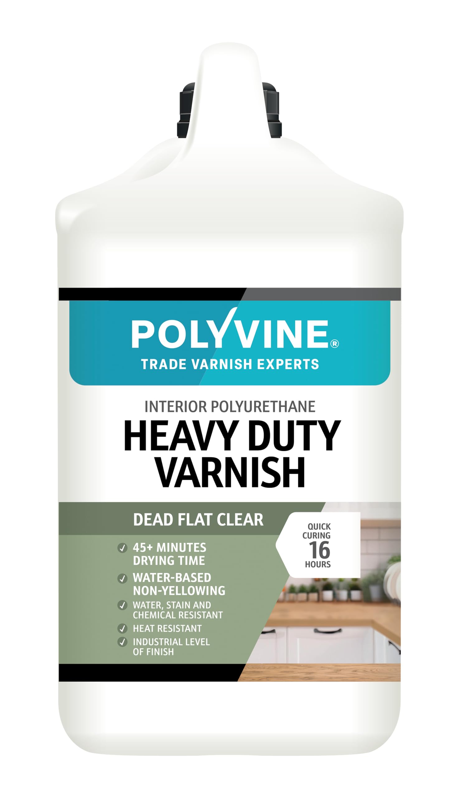 Polyvine Heavy Duty Varnish Dead Flat 4L