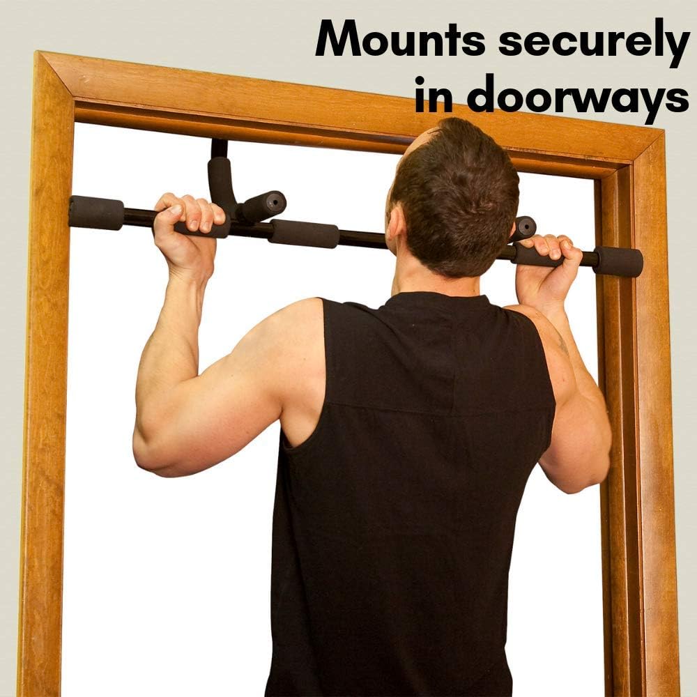 Body-Solid Mountless Pull-Up/Push-Up/Sit-Up Bar - Door Mounted Chin-Up Bar for Home Gym, Fitness & Strength Training, Portable Exercise Equipment for Calisthenics, Doorway & Wall Mounted Options