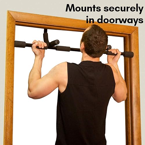 Miniatura 2 de Body-Solid Mountless Pull-UpPush-UpSit-Up Bar - Barra de dominadas montada en la puerta para gimnasio en casa, entrenamiento de fitness y fuerza,